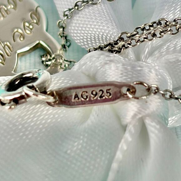 Tiffany & Co Retired Notes Collection Silver I Love You Script Heart Pendant 18” - Picture 7 of 16